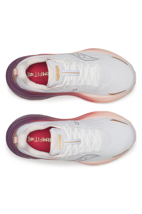 Saucony Womens Hurricane 25 Sneakers Runners Running Shoes in White/Cameo