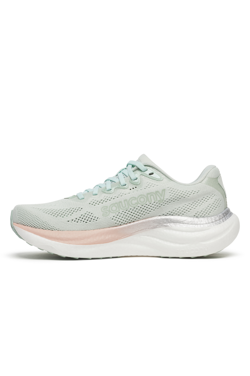 Saucony Womens Ride 19 Sneakers Runners Running Shoes in Mist/Cameo