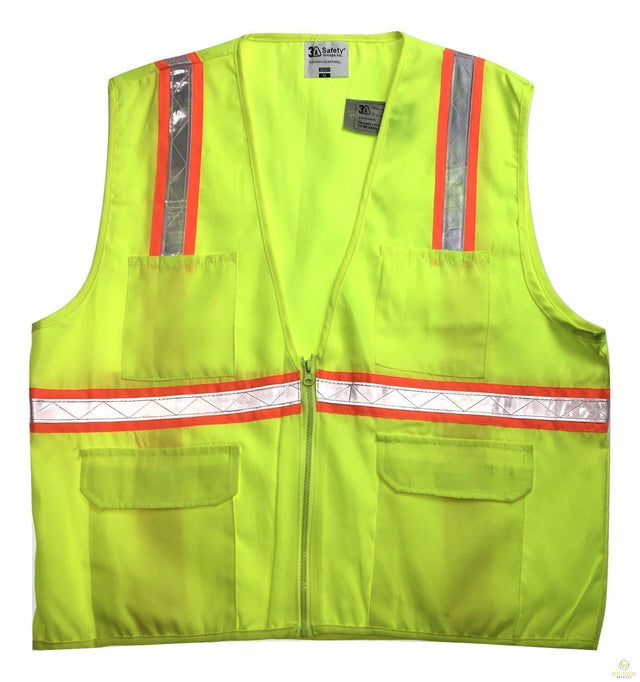 Reflective Tape Hi Vis Safety VEST Workwear Night & Day Use Safety Visibility - Yellow