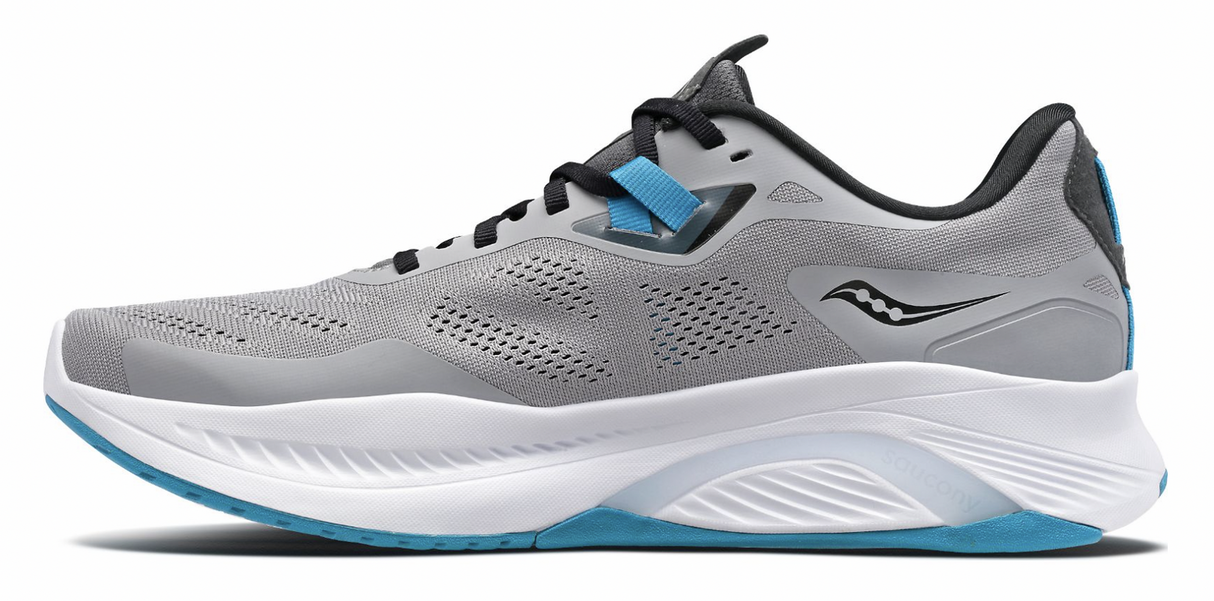 Saucony Mens Guide 15 Lightweight Running Sneaker Athletic Shoes - Alloy/Topaz 