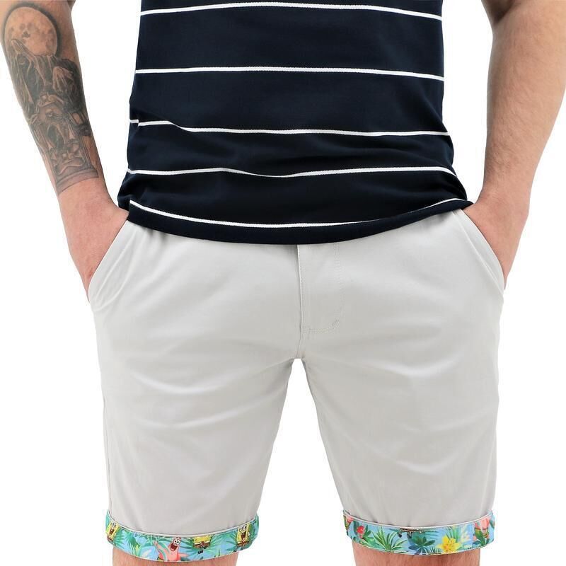 SpongeBob SquarePants Mens Hawaiian Shorts - Grey (Summer)