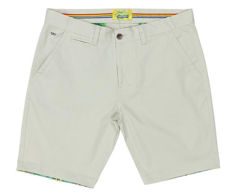SpongeBob Squarepants Mens Hawaiian Shorts Summer - Grey - Grey