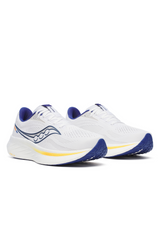 Saucony Mens Ride 18 Sneakers Shoes Runners in White/Azurite
