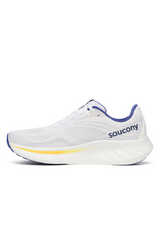 Saucony Mens Ride 18 Sneakers Shoes Runners in White/Azurite