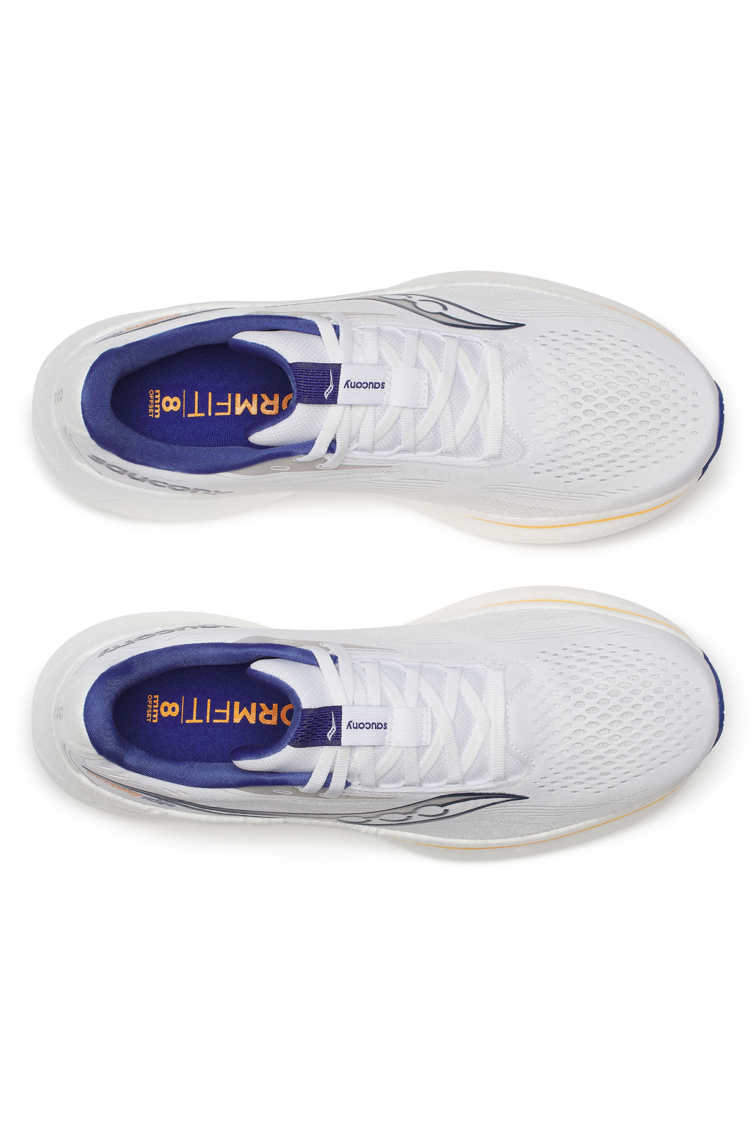 Saucony Mens Ride 18 Sneakers Shoes Runners in White/Azurite