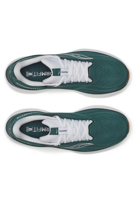 Saucony Mens Ride 18 Supportive Running Shoes Sneakers - Pine/White