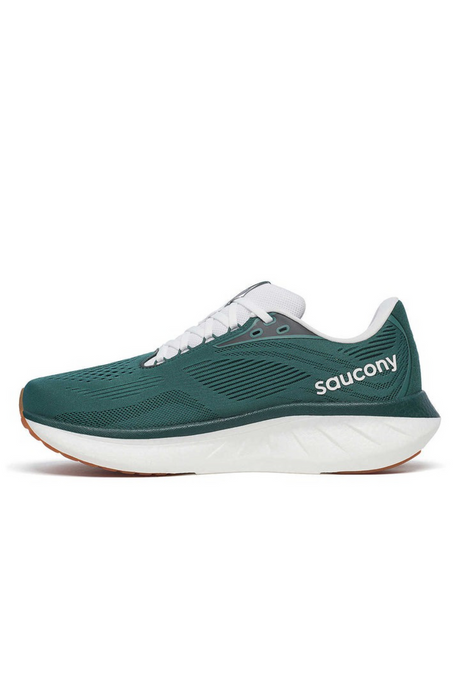 Saucony Mens Ride 18 Supportive Running Shoes Sneakers - Pine/White