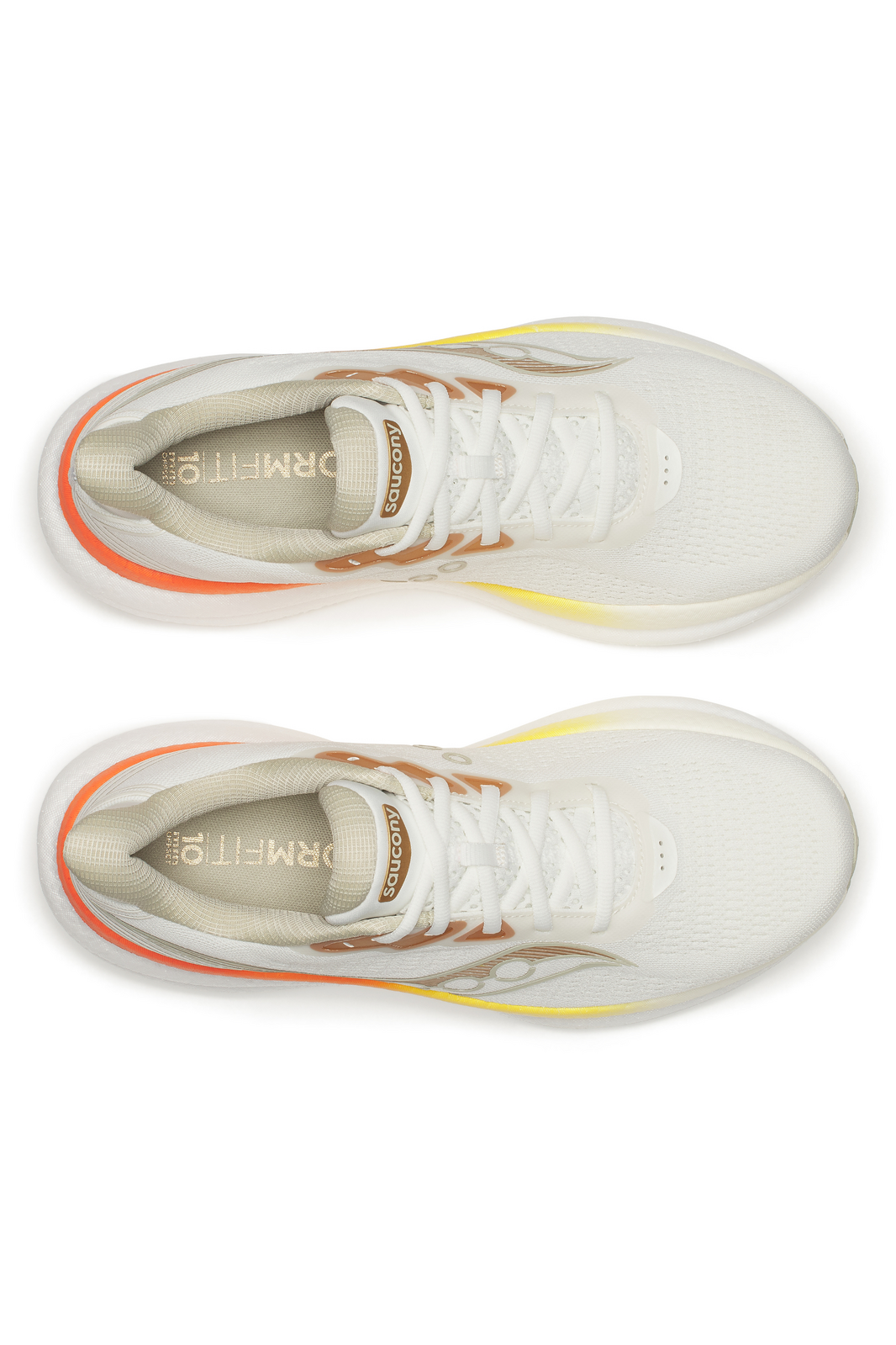 Saucony Mens Triumph 23 Sneakers Runners Running Shoes in Ivory/Fire