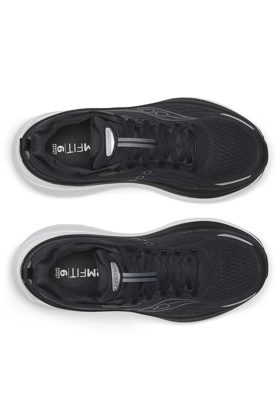 Saucony Hurricane 25 Mens Wide Running Shoes - Black/White (Sneakers/Runners)