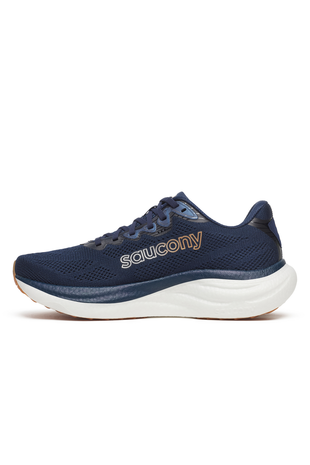 Saucony Mens Ride 19 Sneakers Shoes Running Runners in Navy/Gum