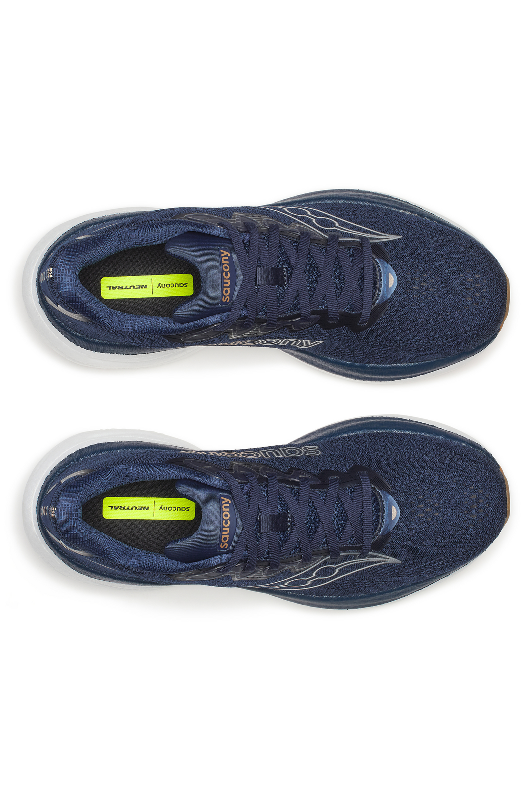 Saucony Mens Ride 19 Sneakers Shoes Running Runners in Navy/Gum