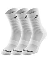 3-Pairs Babolat Tennis/Padel Crew Socks in White