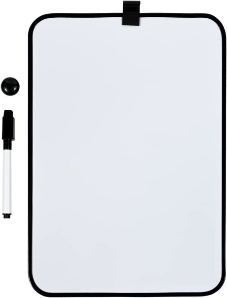Portable A4 Magnetic Board w/ Black Board Marker - 8" x 12" - Black Border