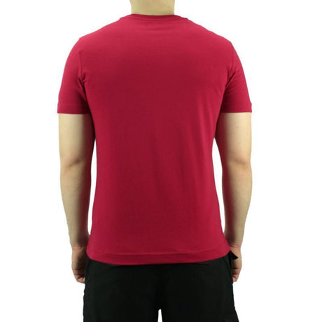 Lotto Mens L73 BS Tee Shirt Sports Soccer Tennis Training - Red/Navy