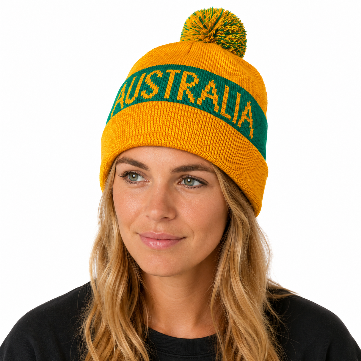 Green & Gold Australia Beanie Hat - Soccer/Football Team