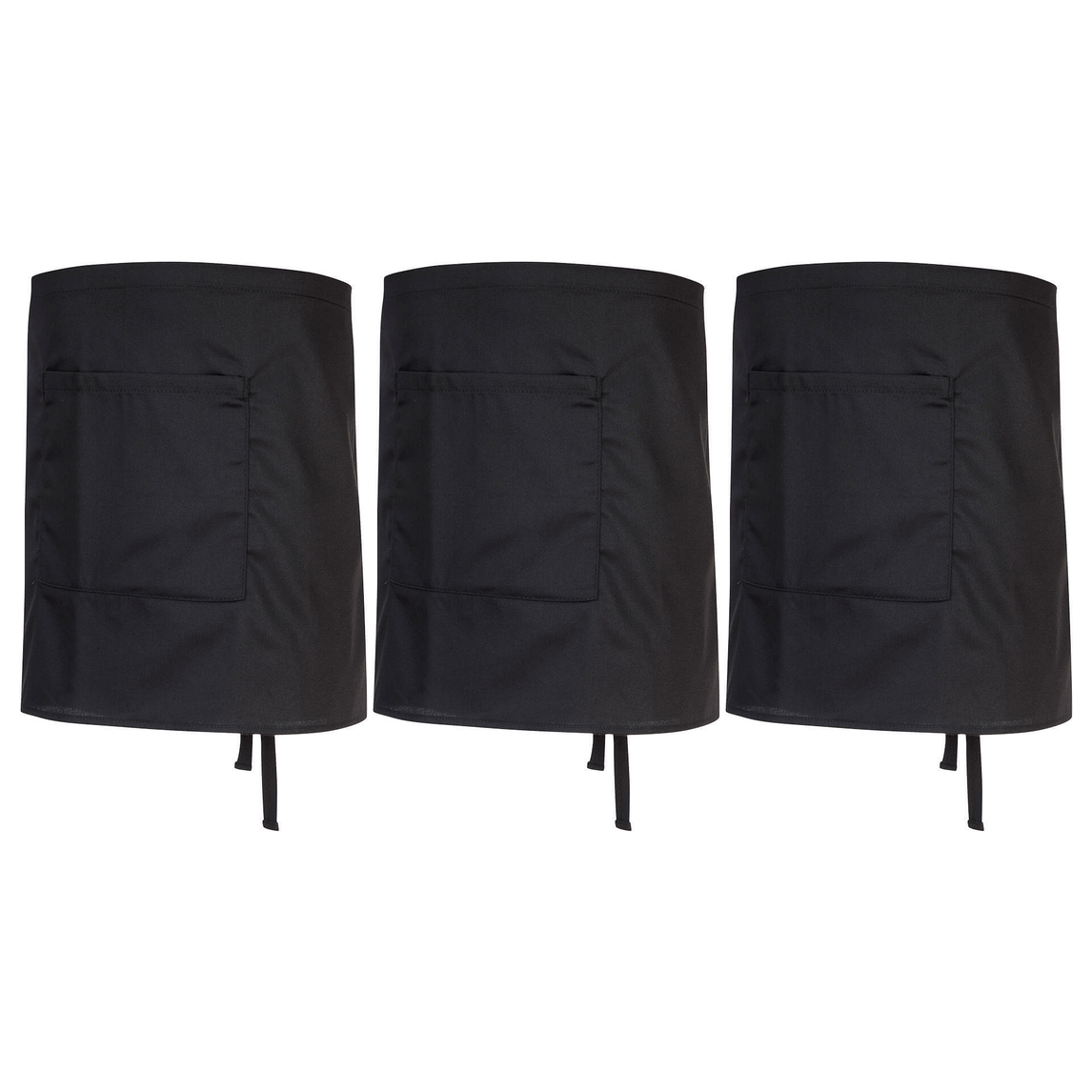 3x Portwest Waist Safety Apron with Large Pocket Pack - Black