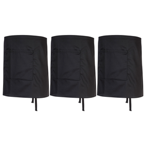 3x Portwest Waist Safety Apron with Large Pocket Pack - Black
