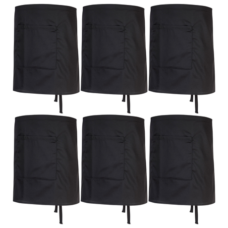 6x Portwest Waist Safety Apron with Large Pocket Bulk Pack - Black