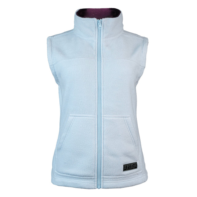 Sfida Sabine Womens Polar Fleece Zip Through Vest - Ice/Aubergine (Sleeveless Jacket) - ICE/AUBERGINE