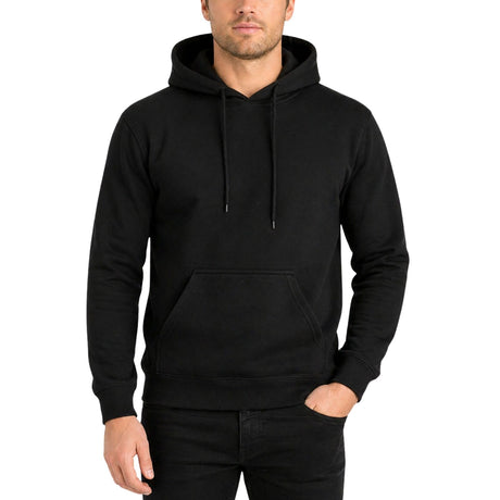 Mens 100% Cotton Hoodie - Black (Fleece Jumper/Pullover/Sweatshirt)