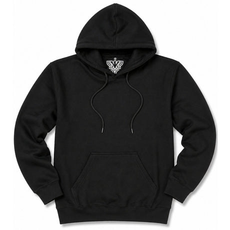 Mens 100% Cotton Hoodie - Black (Fleece Jumper/Pullover/Sweatshirt)