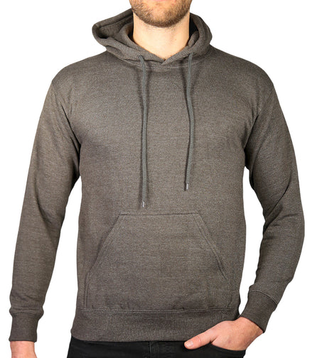 Mens 100% Cotton Hoodie - Charcoal Grey (Fleece Jumper/Pullover/Sweatshirt)
