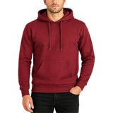 Mens 100% Cotton Hoodie - Maroon/Burgundy Red (Fleece Jumper/Pullover/Sweatshirt)