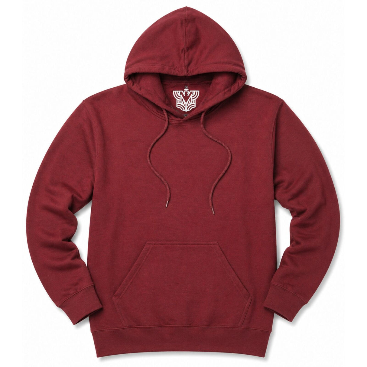 Mens 100% Cotton Hoodie - Maroon/Burgundy Red (Fleece Jumper/Pullover/Sweatshirt)