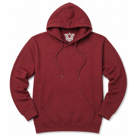 Mens 100% Cotton Hoodie - Maroon/Burgundy Red (Fleece Jumper/Pullover/Sweatshirt)