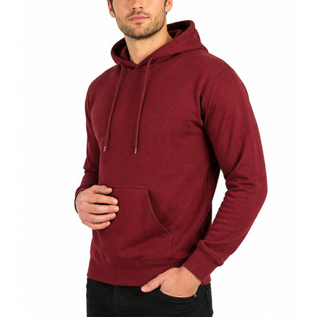 Mens 100% Cotton Hoodie - Maroon/Burgundy Red (Fleece Jumper/Pullover/Sweatshirt)