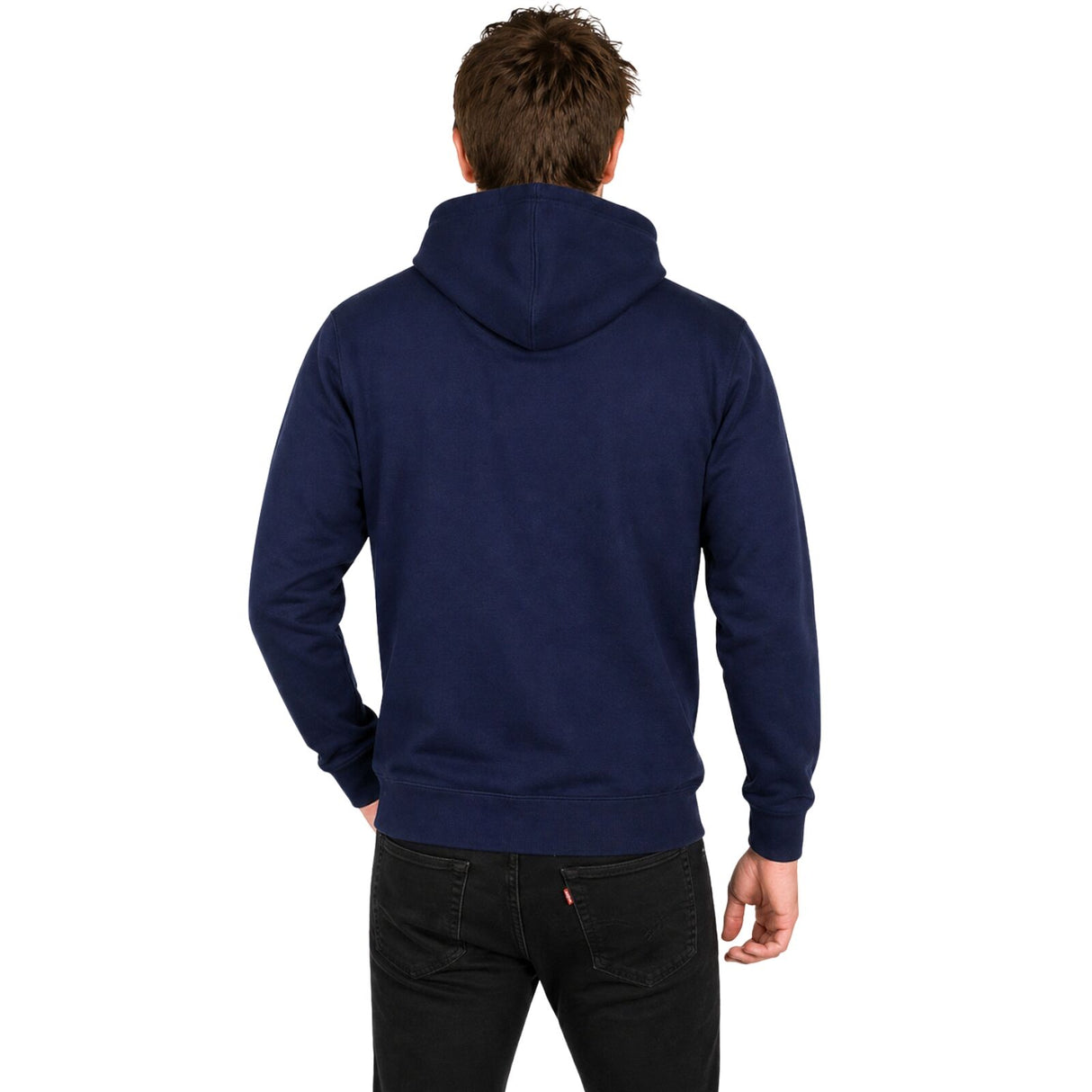 Mens 100% Cotton Hoodie - Navy (Fleece Jumper/Pullover/Sweatshirt)