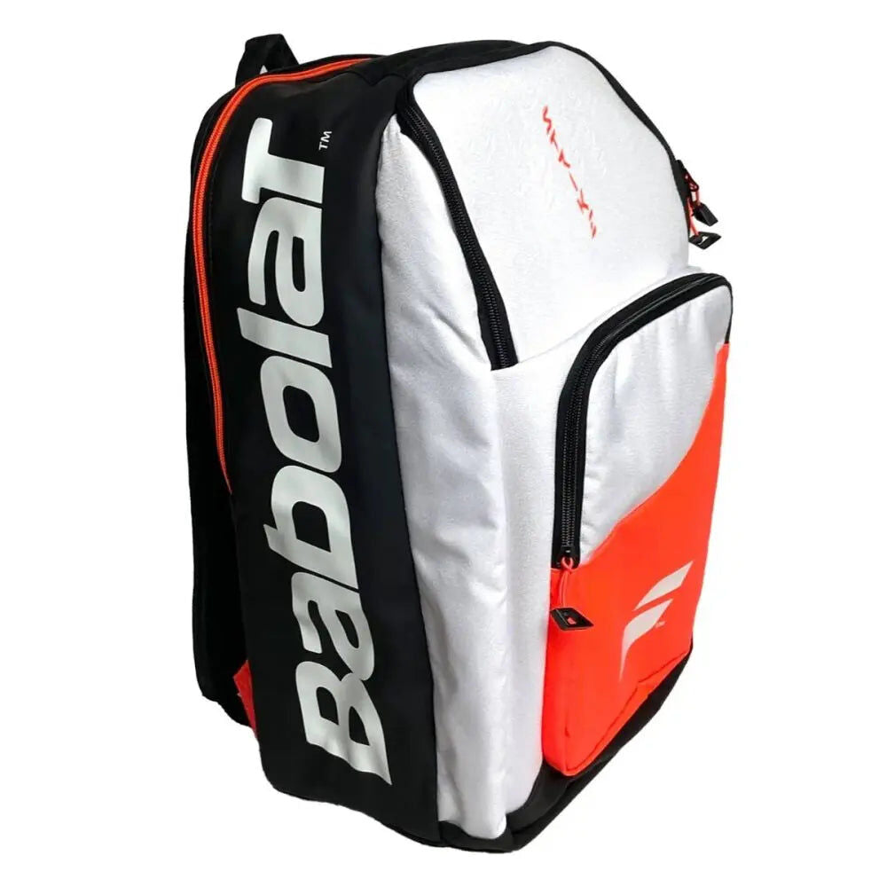 Babolat Pure Strike Backpack Tennis Bag w/ Racquet Compartment & Laptop Sleeve - White/Black/Red