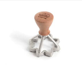 Marcato 70mm Flower Ravioli Stamp Moulder Aluminium Wood Handle in Silver