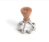 Marcato 70mm Flower Ravioli Stamp Moulder Aluminium Wood Handle in Silver