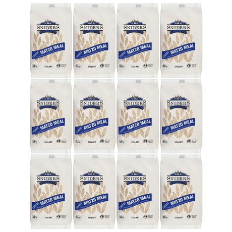 12x Sniders 375g COARSE Matzo Meal Bulk Pack - Kosher Crushed Matzah Breadcrumbs & Binder for Cooking