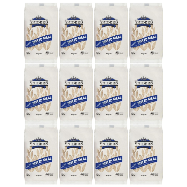 12x Sniders 375g COARSE Matzo Meal Bulk Pack - Kosher Crushed Matzah Breadcrumbs & Binder for Cooking