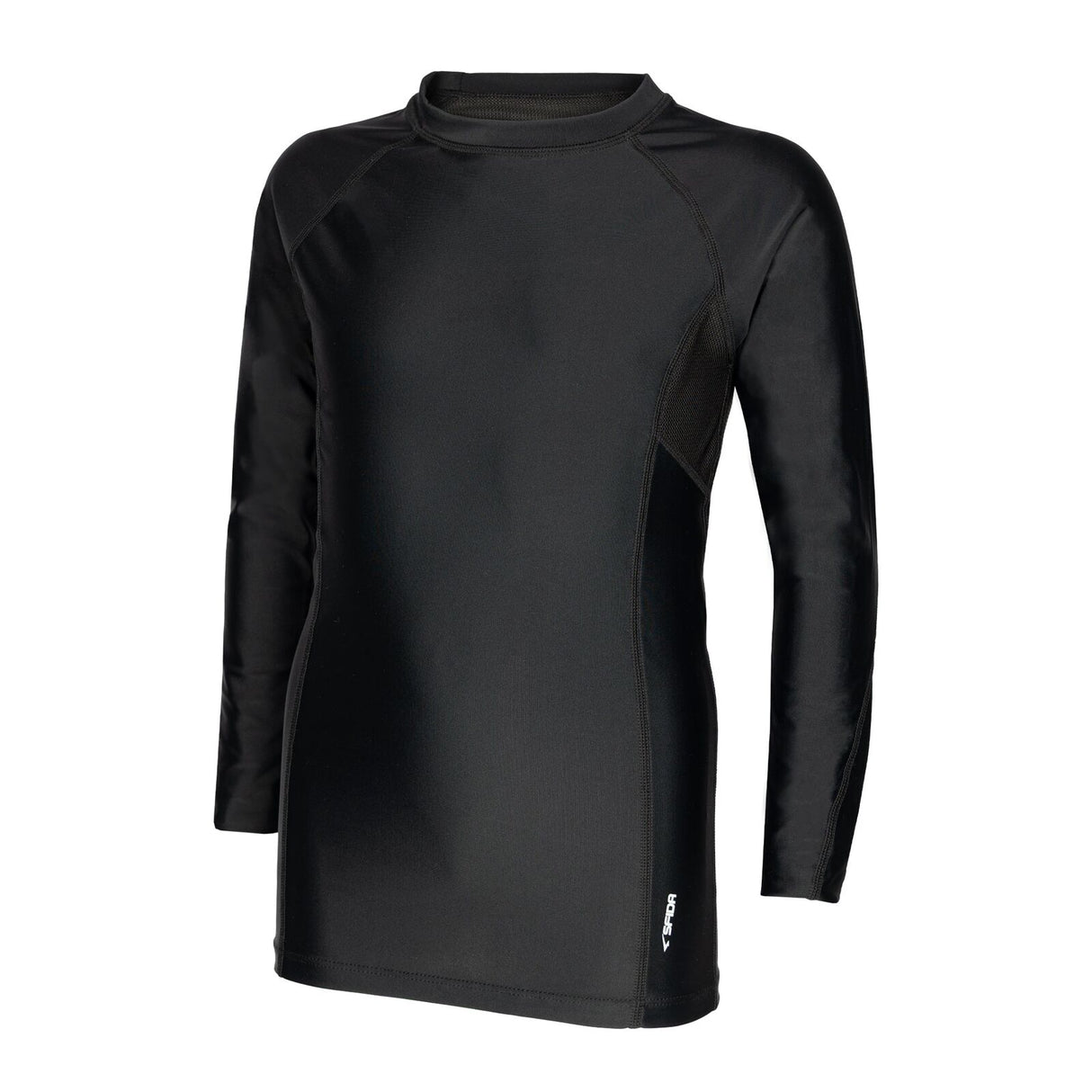 Sfida Boys Compression Base Layer Sports Long Sleeve Shirt Childrens Kids in Black