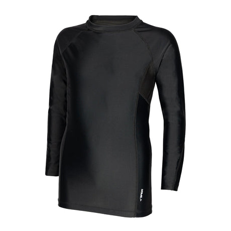 Sfida Boys Compression Base Layer Sports Long Sleeve Shirt Childrens Kids in Black