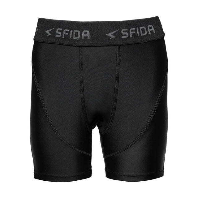 Sfida Boys Compression 1/4 Quarter Shorts - Black (Sports Base Layer For Childrens/Kids)