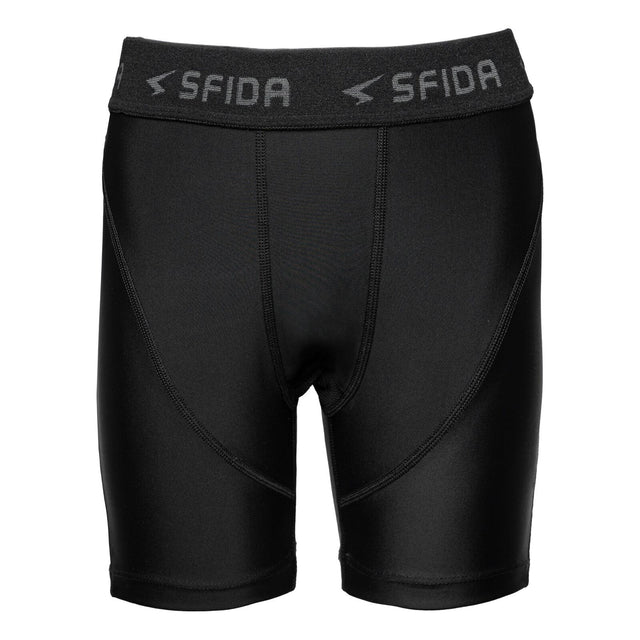 Sfida Boys Compression Half Shorts - Black (Sports Base Layer For Childrens/Kids)
