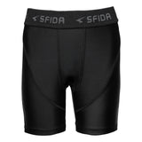 Sfida Boys Compression Half Shorts - Black (Sports Base Layer For Childrens/Kids)