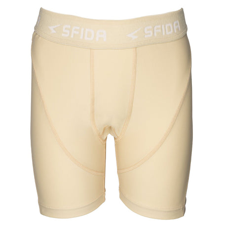 Sfida Boys Compression Half Shorts - Beige (Sports Base Layer For Childrens/Kids)