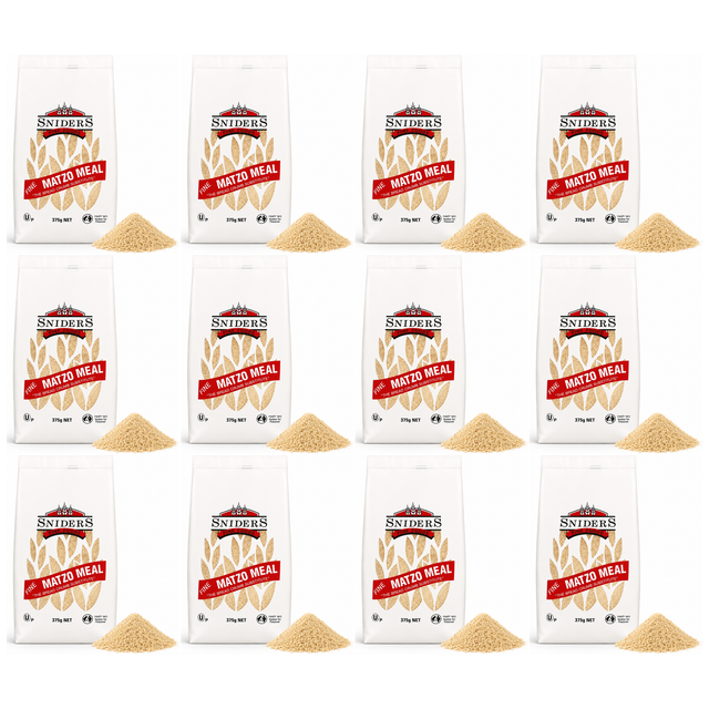 12x Sniders 375g FINE Matzo Meal Bulk Pack - Kosher Crushed Matzah Breadcrumbs & Binder for Cooking