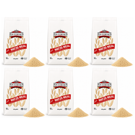 6x Sniders 375g FINE Matzo Meal Bulk Pack - Kosher Crushed Matzah Breadcrumbs & Binder for Cooking
