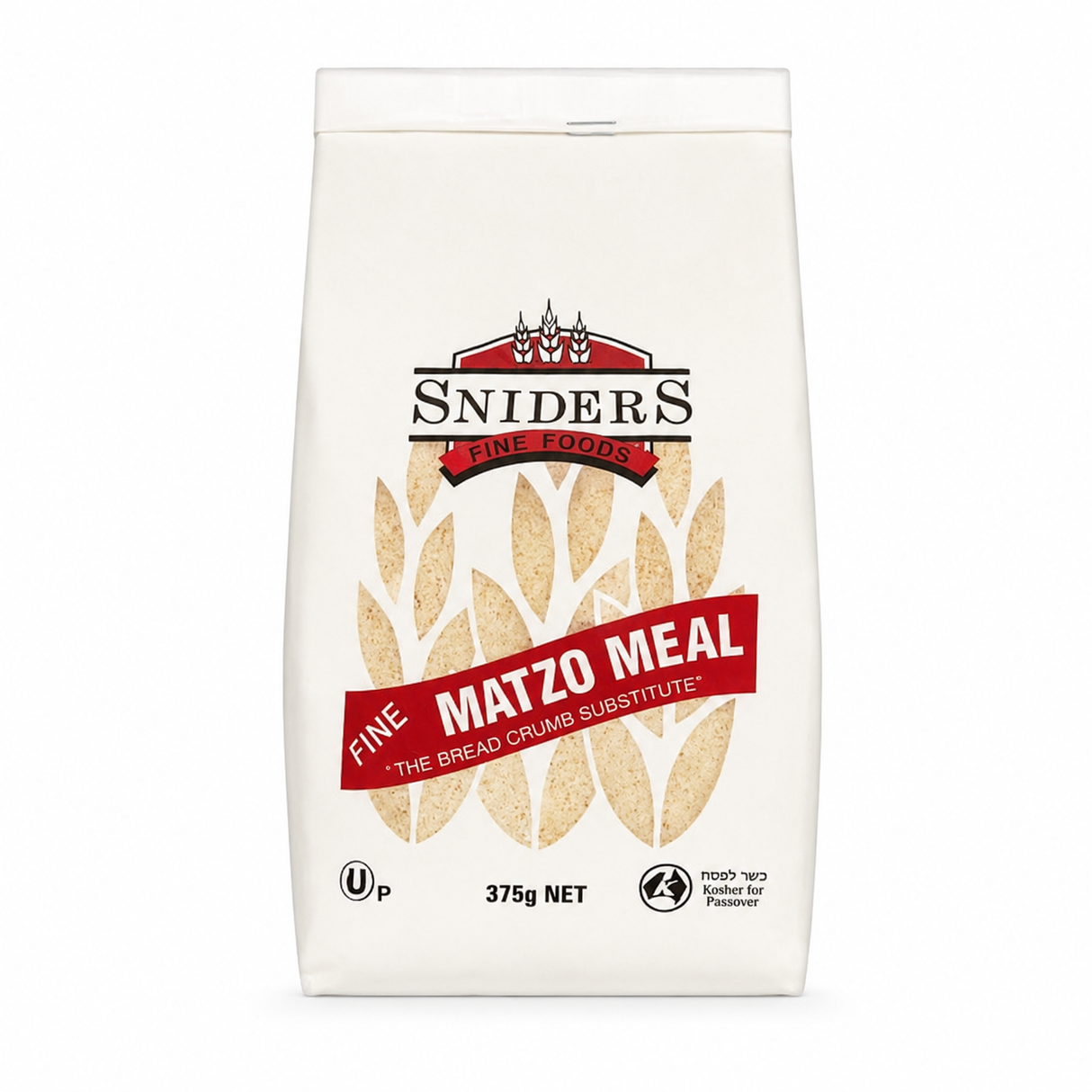 Sniders 375g FINE Matzo Meal - Kosher Crushed Matzah Breadcrumbs & Binder for Cooking