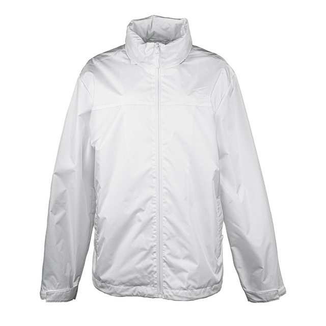 SFIDA Nero Unisex Hooded Spray Zip Up Rain Jacket w/ Pockets in White