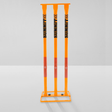 High Grade Galvanized Metal Cricket Stumps w/ Removable Base in Orange