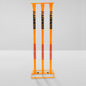 High Grade Galvanized Metal Cricket Stumps w/ Removable Base in Orange