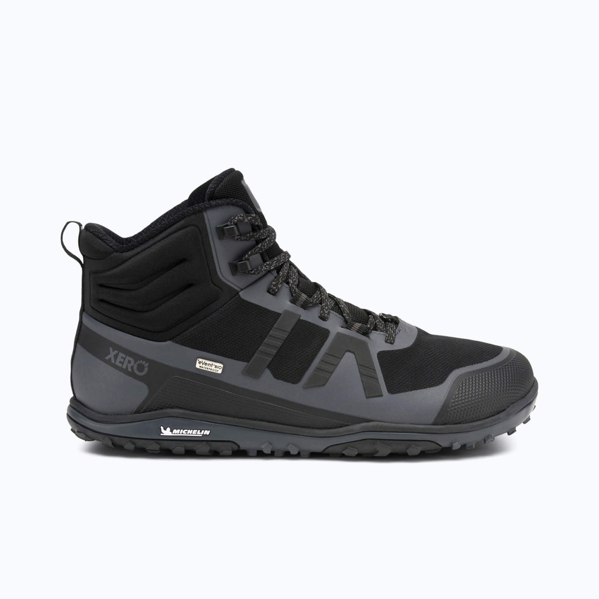Xero Mens Scrambler Mid II WP Barefoot Hiking Boots - Black/Asphalt (Waterproof Zero Drop)