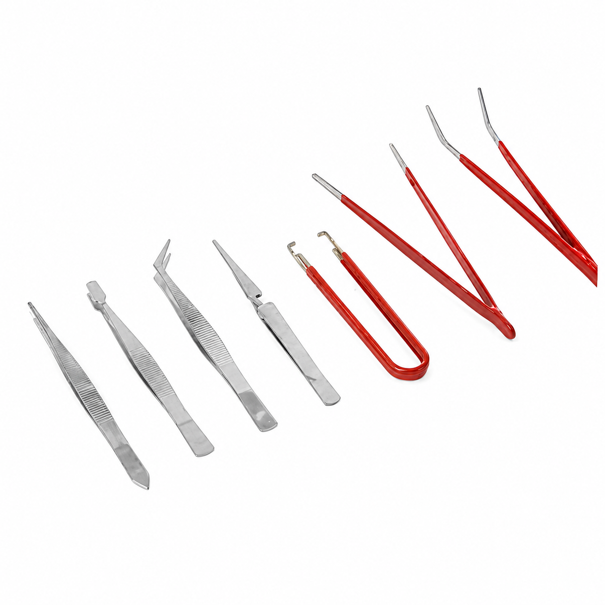 7pcs Precision Tweezers Set for Maintenance & Repair Work (Computers/Electrical/Watch Repair and more)